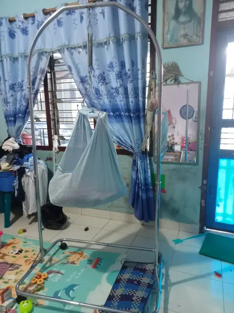 Ayunan Bayi Stainless komplit pakai roda