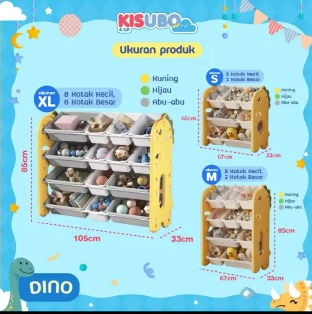 RAK Mainan Anak warna Kuning, Bekas, Masih Bagus! Toy storage size XL