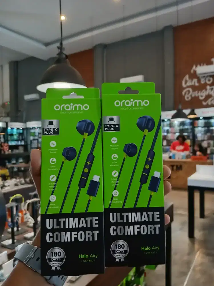 Oraimo Wired Earphone Kabel Headphone Type-C Halo C 1.2 Meter OEP-650