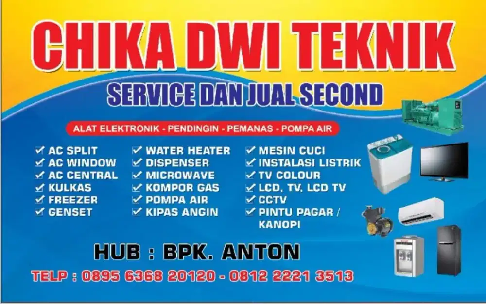 Service kulkas freezer showcase AC dan mesin cuci