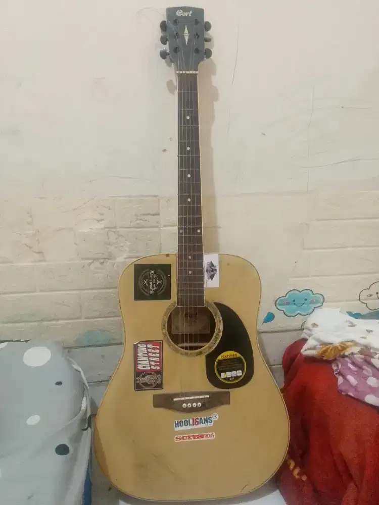 Dijual gitar cort AD 810 OP, jual + sarung gitarnya. Harga NET