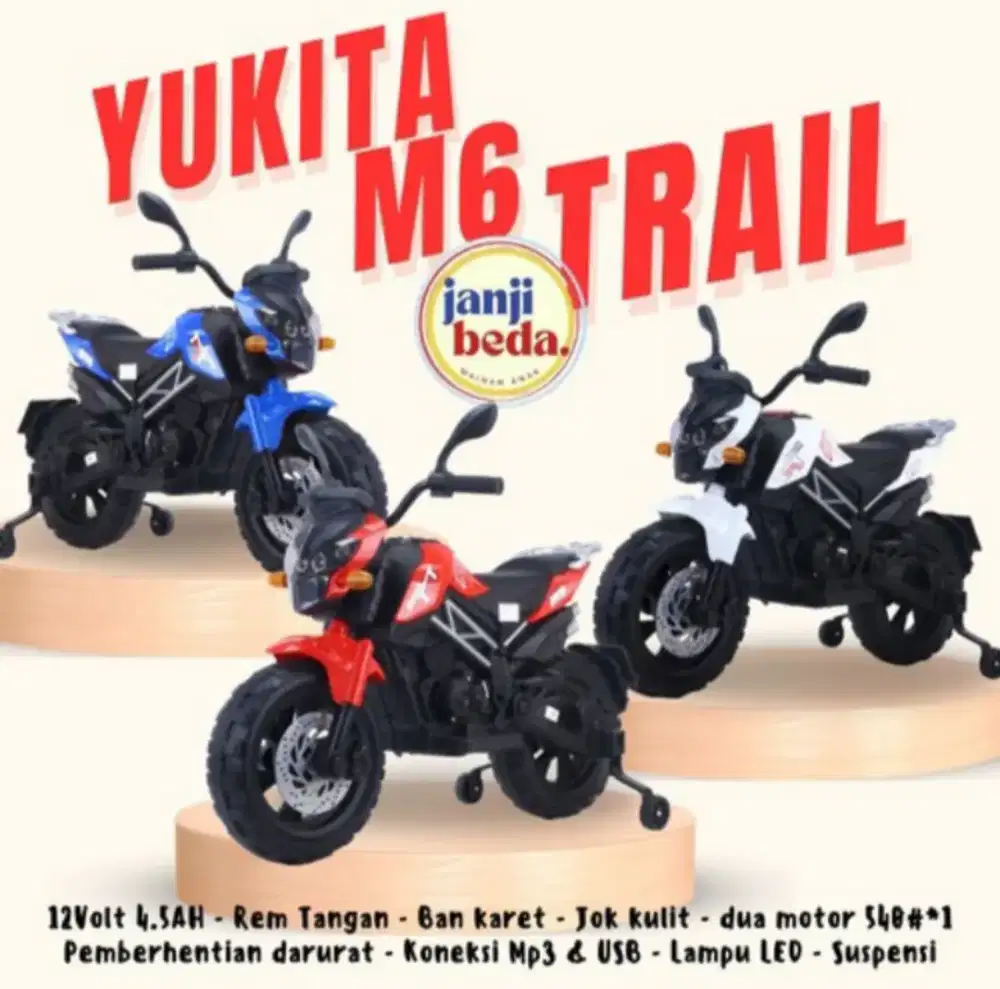motor aki trail ban karet, baru