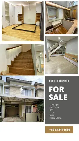 Dijual rumah full interior Virginia village paramount gading serpong