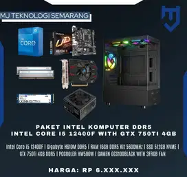 PC Gaming Intel Core i5 12400F with NVIDIA GTX 750Ti 4GB DDR5
