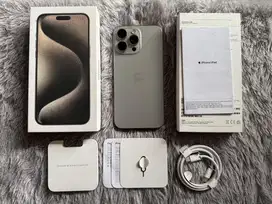 Iphone 15 Pro Max 256GB Natural Titanium BH 90% Ex Garansi iBox