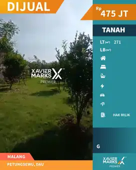 Unit Langka Dijual Tanah di Petungsewu Malang View Pengunungan