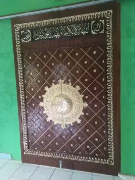 Pintu replika pintu nabawi material full kayu jati perhutani
