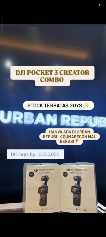 JUAL DJI OSMO POCKET 3 CREATOR COMBO NEW