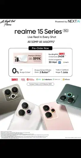 PRE ORDER REALME 15 SERIES. LATAR AMOLED 144HZ.BATERAI 7000MAH.