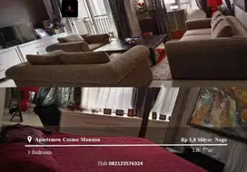 Jual Apartemen Cosmo Mansion High Floor 2BR+1 Full Furnished East View