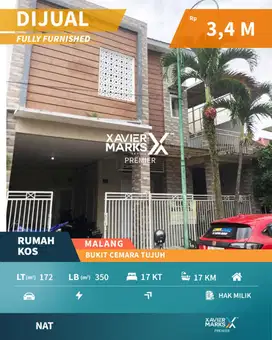 Rumah Kos Terawat di Perum Bukit Cemara Tujuh Lowokwaru Malang