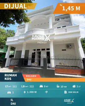 Rumah Kos Terawat 2 Lt Dekat Kampus UMM di Dau Malang