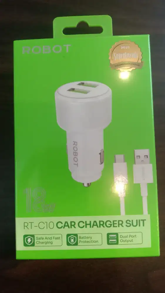Robot RT-C10 Car Charger Suit Dual Port 18W With Kabel USB-C