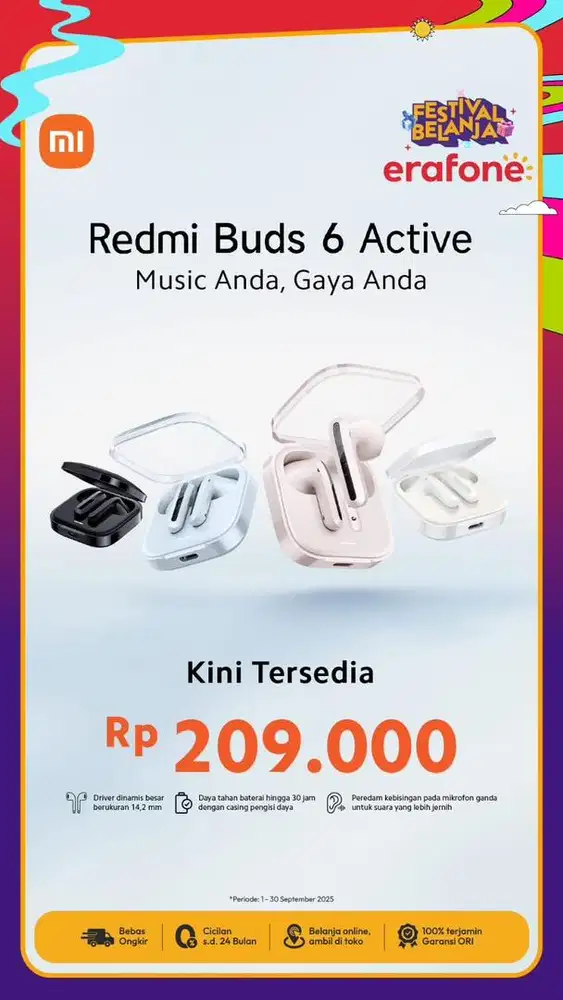 Redmi Buds 6 Active ! Music Anda, Gaya Anda
