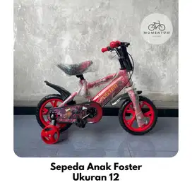 Sepeda Anak Foster 12 inch Cowok 12 inch - Warna Merah Ban Eva