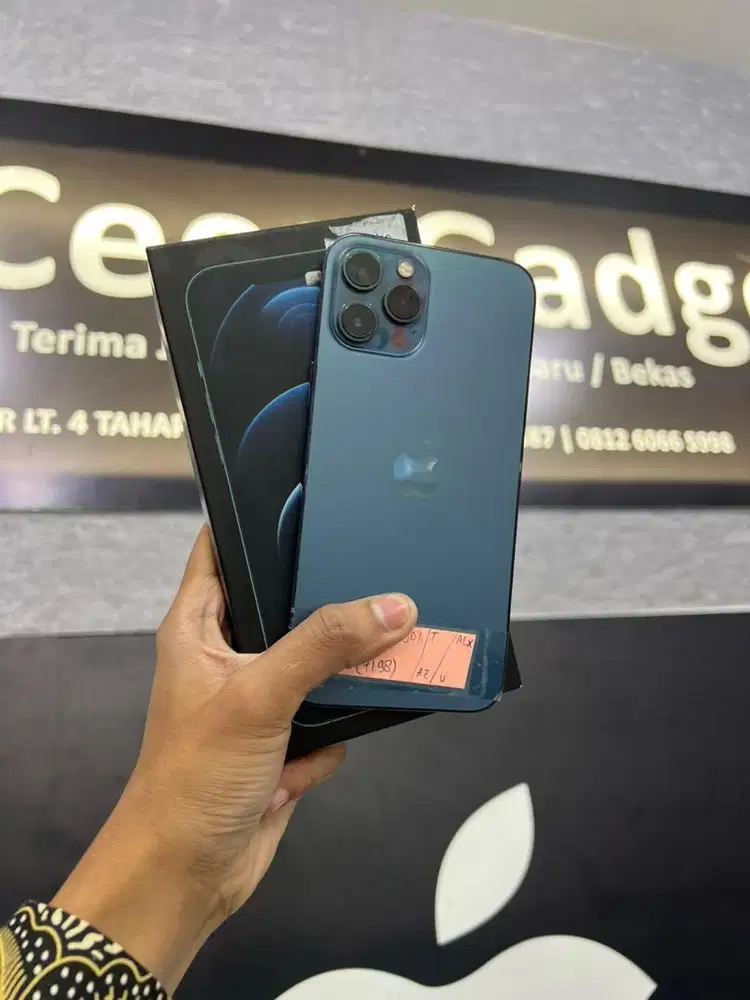 IPHONE 12 PRO MAX 256GB BLUE FULLSET INTER REGISTER + DUAL SIM AKTIF