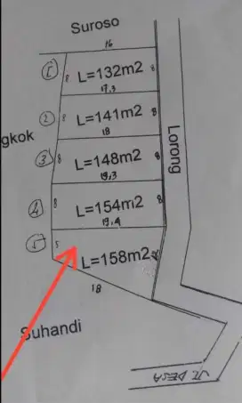 Jual Tanah Kapling Dekat Pasar Kamolan Blora