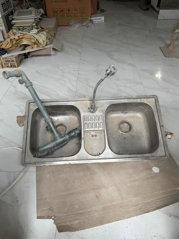 Jual kitchen sink 2 lubang ex renovasi
