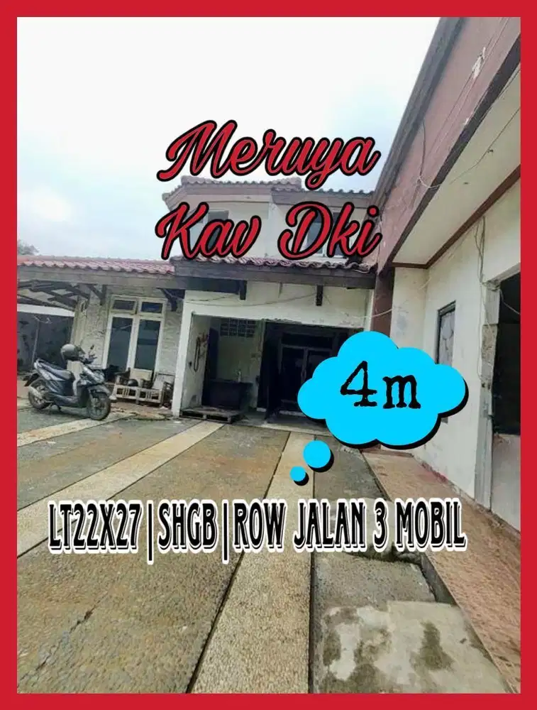 Dijual sangat murah rumah hitung tanah ukuran 22x27 area kavling DKI