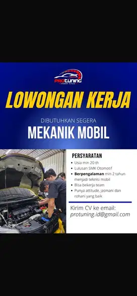 DIBUTUHKAN CEPAT MEKANIK MOBIL DAN HELPER