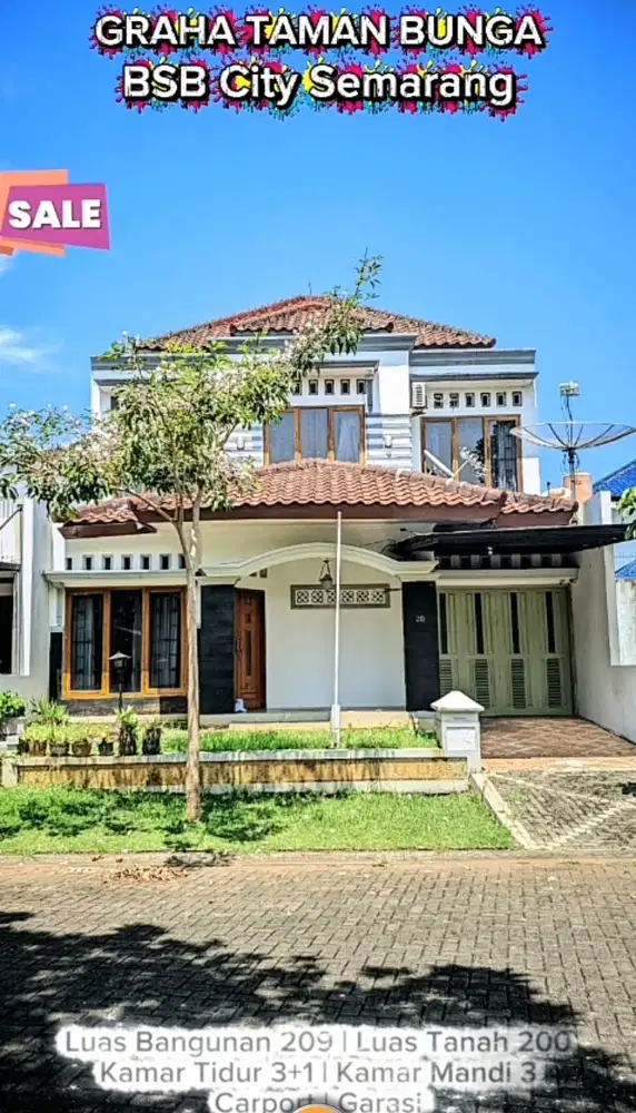 RUMAH ISTIMEWA SIAP HUNI DEPAN TAMAN, GRAHA TAMAN BUNGA BSB CITY SMG