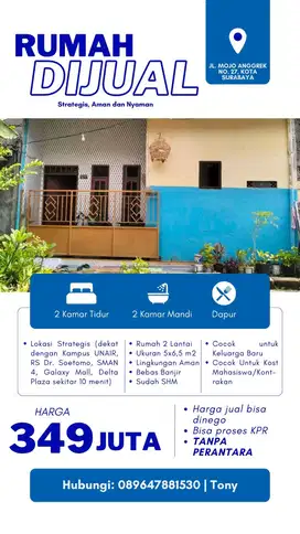 RUMAH LOKASI STRATEGIS DI JUAL