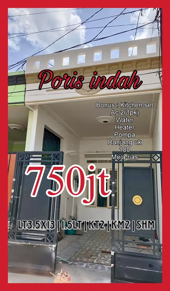 I Dijual rumah siap huni murah area poris indah cipondoh