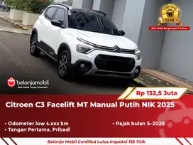 [ LOW KM 4RB ] Citroen C3 C 3 Facelift MT Manual Putih 2025/2024