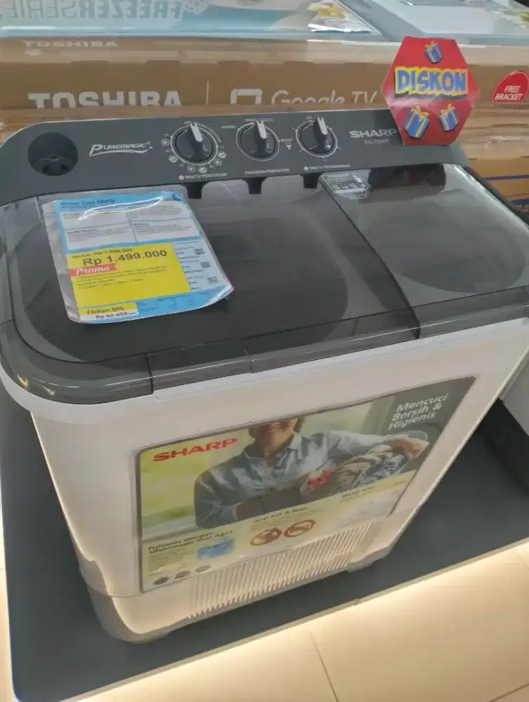 Promo cicilan Mesin cuci Sharp dua tabung 6kg