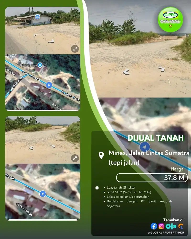 Dijual Tanah Daerah Minas Siap Usaha Posisi Perbatasan!