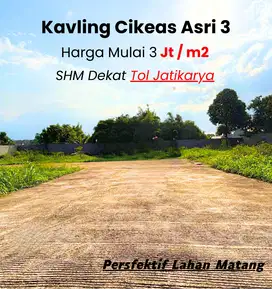 Kavling Cikeas Garden Dekat Tol Jatikarya Harga 3jutaan