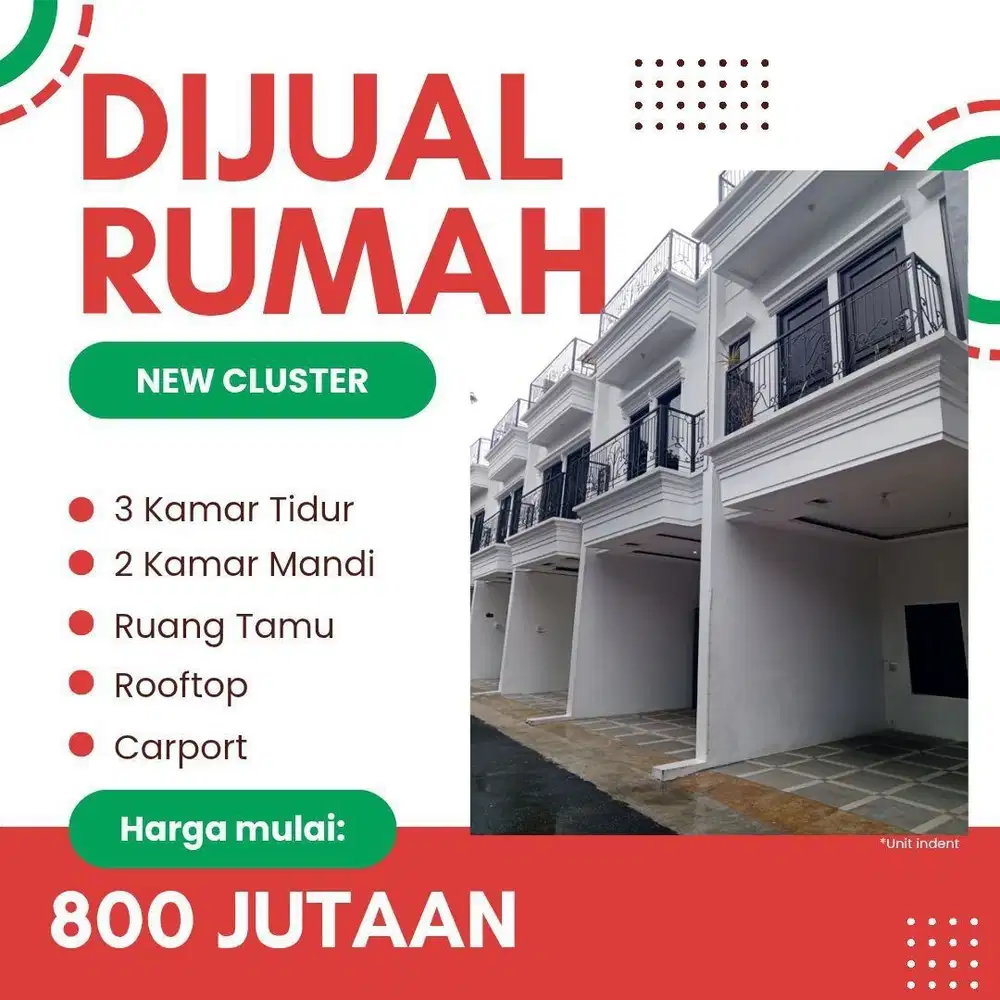 Rumah 2 Lantai Rooftop Dalam Cluster Jagakarsa Jakarta Selatan