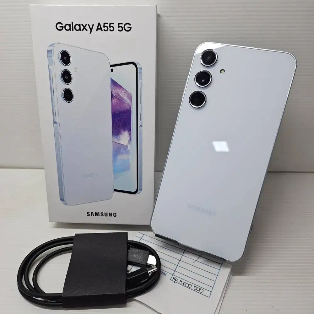 LIKE NEW SAMPAI BON! SAMSUNG GALAXY A55 5G 8/256 ICE BLUE LENGKAP