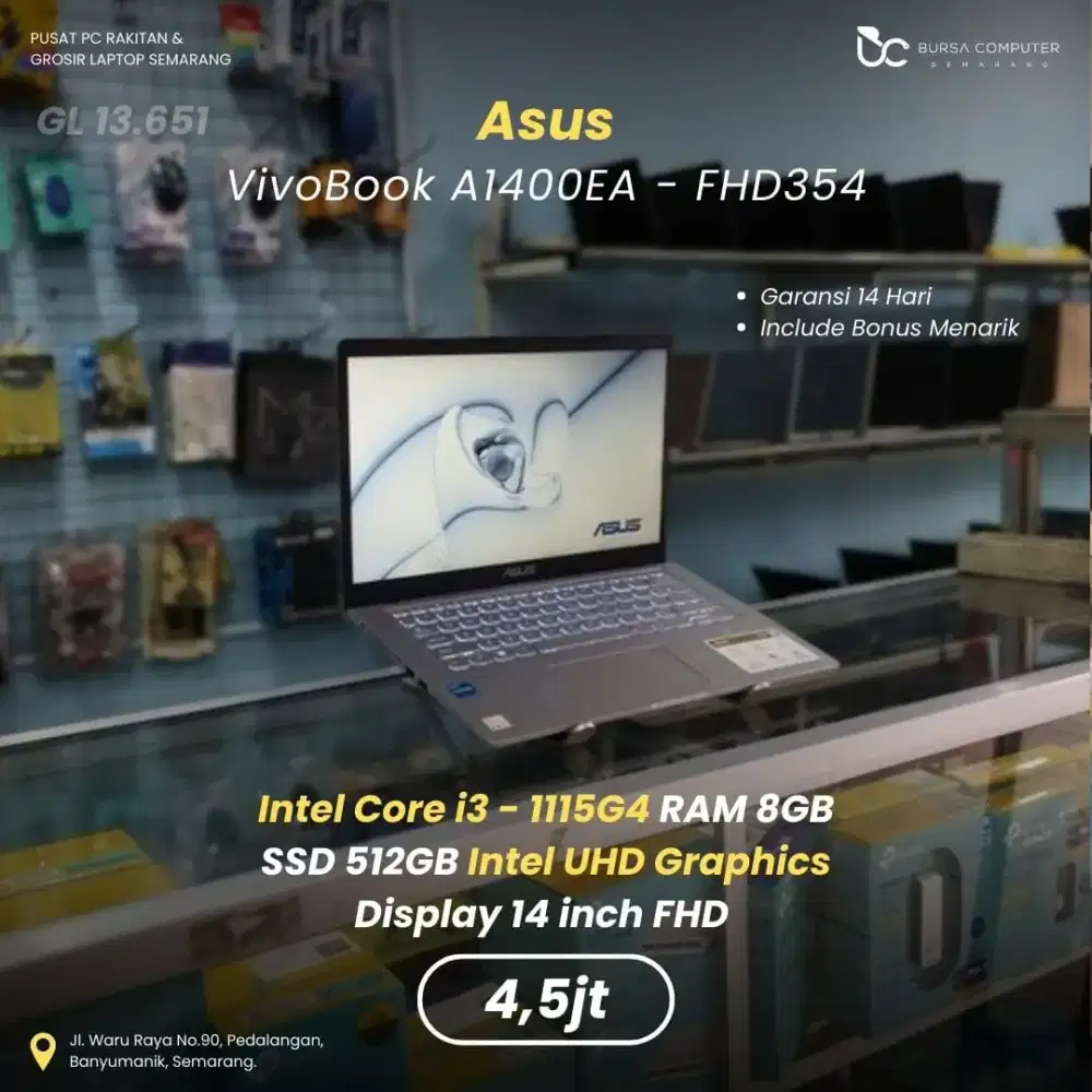 ASUS Vivobook 14-A1400EA | Core i3 1115G4 8GB 512GB