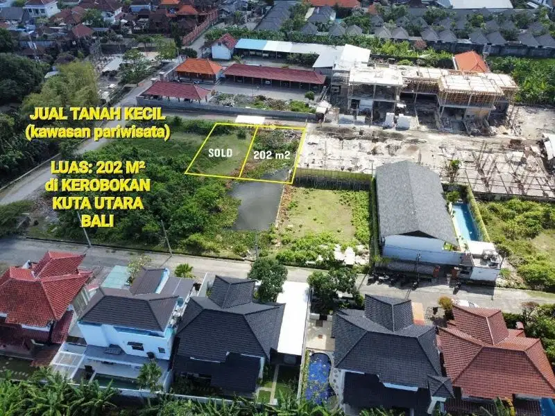 Jual tanah di mertanadi KEROBOKAN dkt SEMINYAK kawasan pariwisata Bali