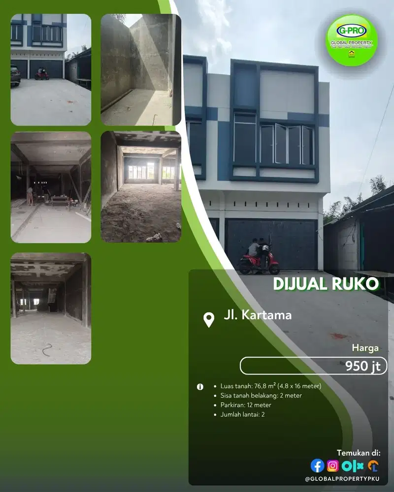 Dijual Ruko Daerah Kartama Pekanbaru Kota Siap Usaha!