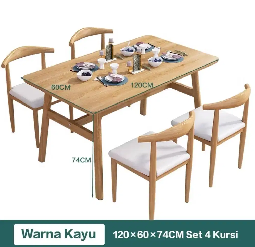 JUAL RUGI MEJA SET DENGAN 4 KURSI