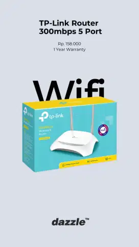 WIFI ROUTER TPLINK 300MBPS 5 PORT GARANSI 1 TAHUN