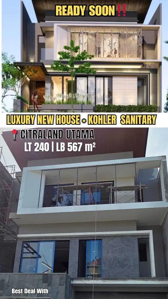 Hot Listing Luxury House Modern Minimalis 3 lantai Citraland Utama Lux