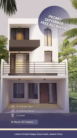 Townhouse Baru FREE BIAYA-BIAYA Pondok Kelapa Jakarta Timur