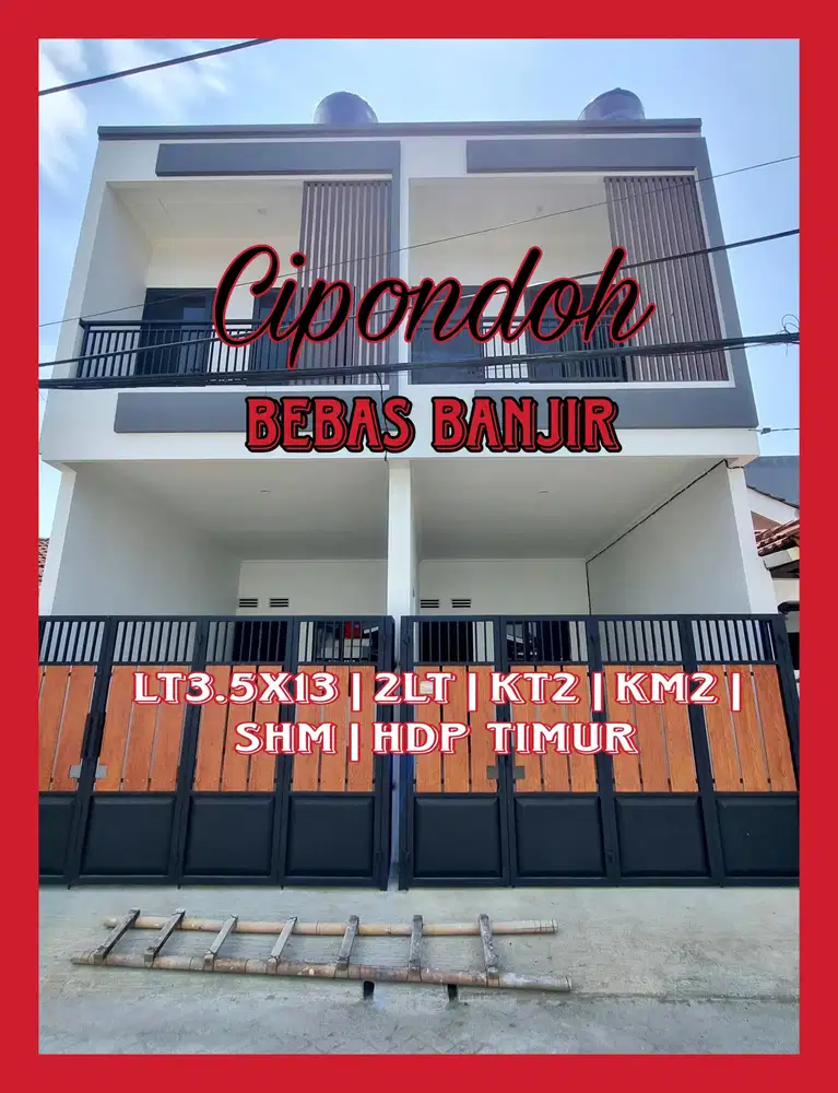 I Dijual rumah baru siap huni murah bebas banjir area cipondoh