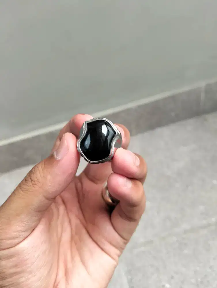Batu cincin Black onyx ring titanium