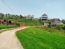 Tanah sawah pemandangan kota bandung dekat wisata