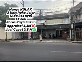 Harga KULAK 3 Unit Ruko Jejer Raya Sukun Malang Kota