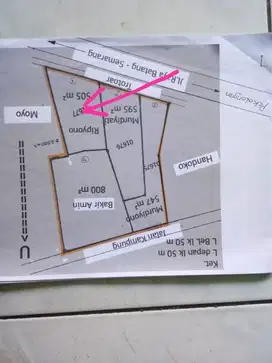 tanah darat depan RS QIM Kalisari batang