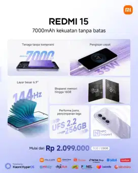 Redmi 15 series batrai 7000mah