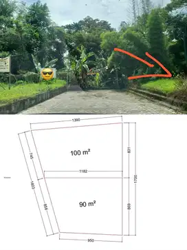Tanah kecil dalam perumahan merapi regency jln kaliurang KM 9