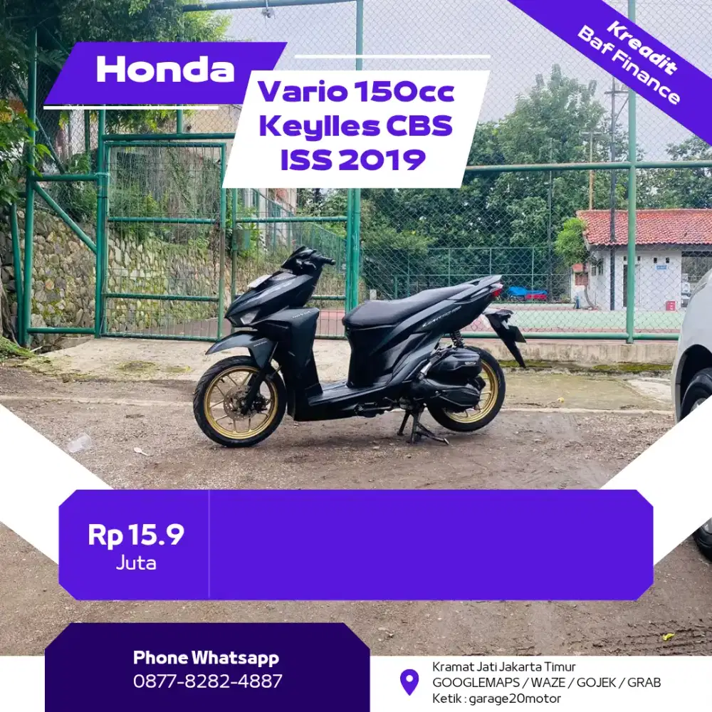 Honda Vario 150cc Keylles CBS ISS Esp Fi Tahun 2019 pajak off