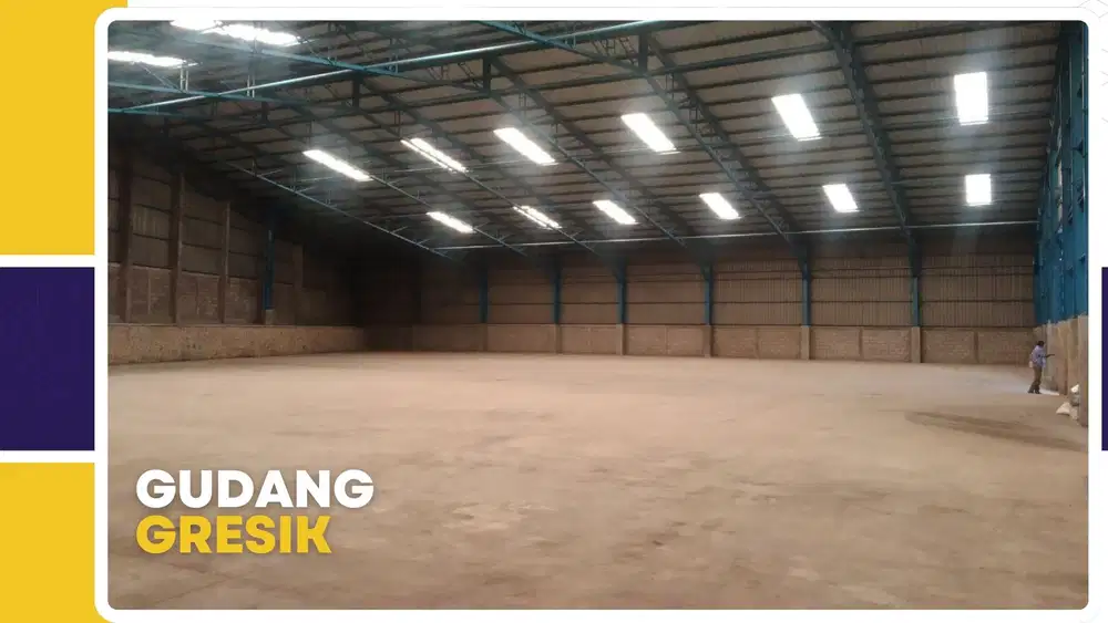 Disewakan Gudang Gresik hanya 10 meter dari Tol Romokalisari Surabaya