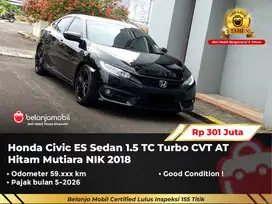 [ GARANSI 5TH ] Honda Civic ES Sedan 1.5 Turbo CVT AT Hitam 2018/2019
